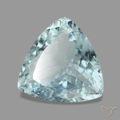 Acquamarina naturale blu da 2,17 ct, trillion, VVS