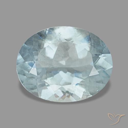 Acquamarina naturale blu da 2,03 ct, taglio ovale, VS