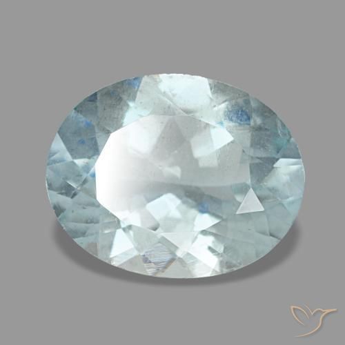 Acquamarina naturale blu da 2,03 ct, taglio ovale, VS