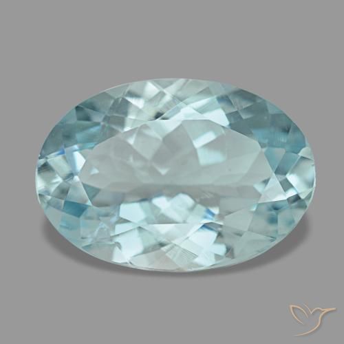 Acquamarina naturale blu da 3,02 ct, taglio ovale, VVS