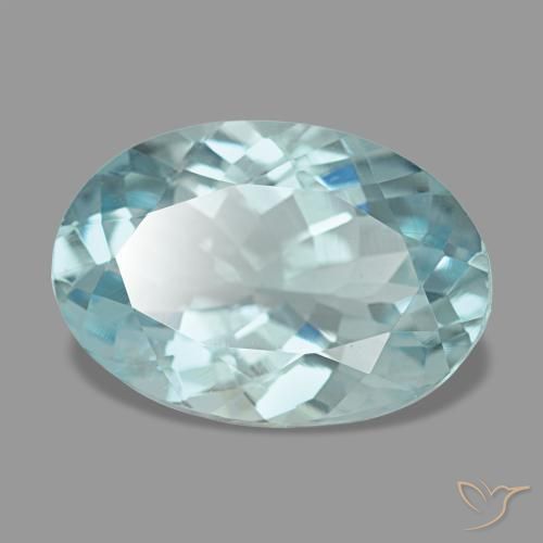 Acquamarina naturale blu da 3,02 ct, taglio ovale, VVS