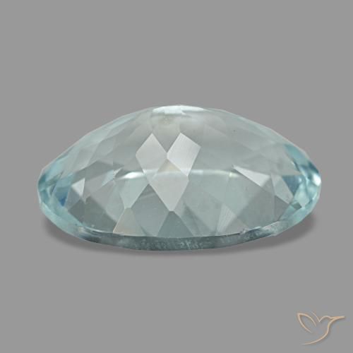 Acquamarina naturale blu da 3,02 ct, taglio ovale, VVS