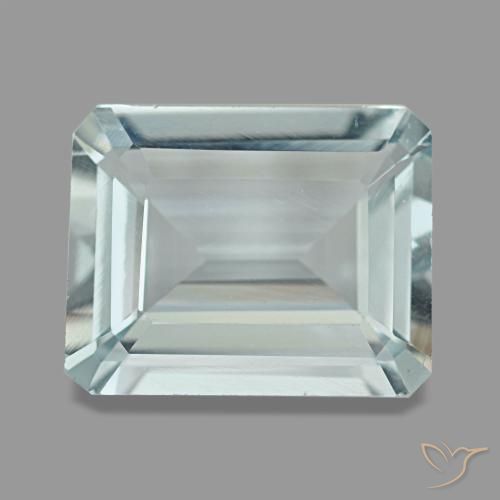 Acquamarina naturale blu da 3,65 ct, taglio smeraldo, VVS
