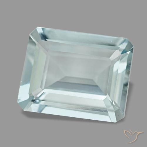 Acquamarina naturale blu da 3,65 ct, taglio smeraldo, VVS