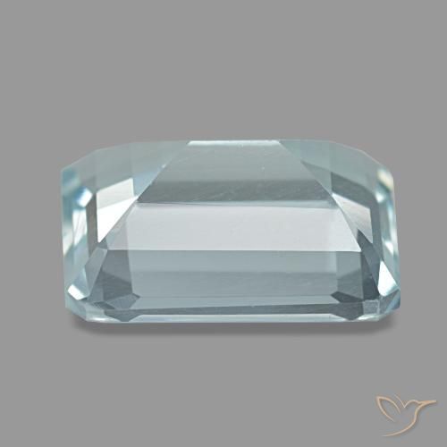 Acquamarina naturale blu da 3,65 ct, taglio smeraldo, VVS