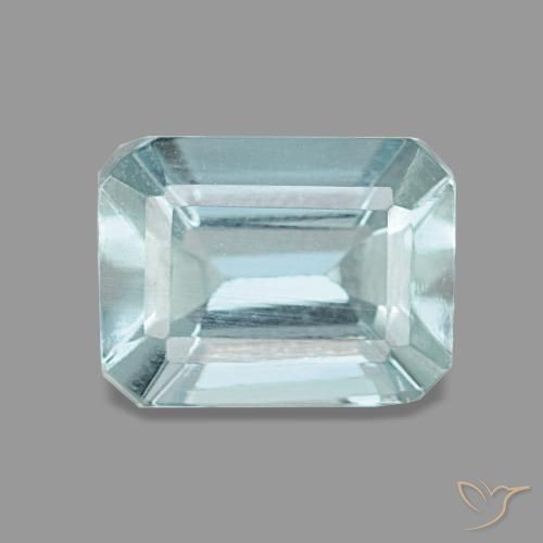 1.60ct Naturale Blu Acqua Intenso Acquamarina, Ottagono / Taglio smeraldo, VVS, Photo A