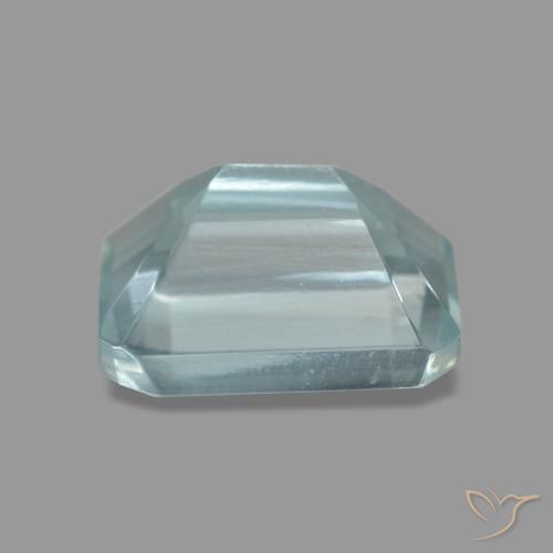 Acquamarina naturale blu da 1,60 ct, taglio smeraldo, VVS