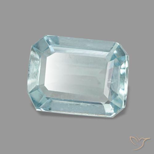Acquamarina naturale blu da 1,28 ct, taglio smeraldo, VS