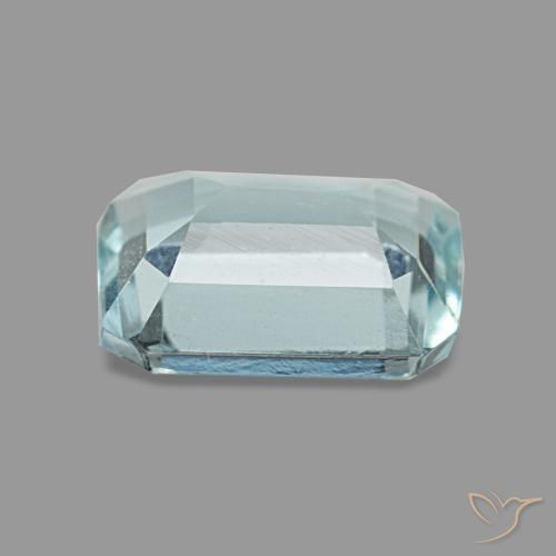 Acquamarina naturale blu da 1,28 ct, taglio smeraldo, VS