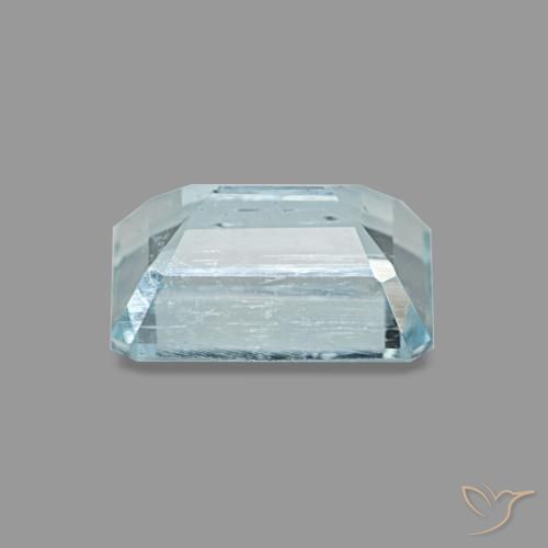 Acquamarina naturale blu da 0,94 ct, taglio smeraldo, VS