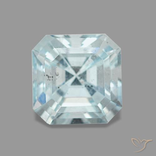 Acquamarina naturale blu da 1,06 ct, taglio smeraldo, VS