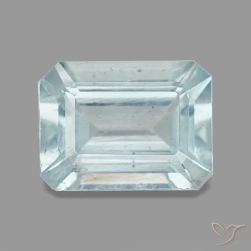 Acquamarina naturale blu da 1,45 ct, taglio smeraldo, VS