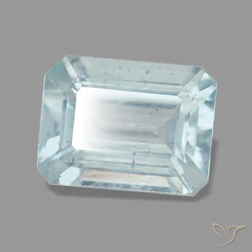 Acquamarina naturale blu da 1,45 ct, taglio smeraldo, VS