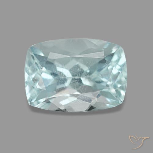 Acquamarina naturale blu da 1,18 ct, taglio a cuscino, VS