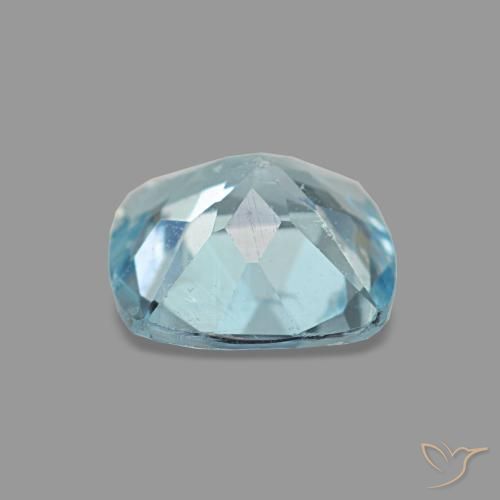 Acquamarina naturale blu da 0,74 ct, taglio a cuscino, VS