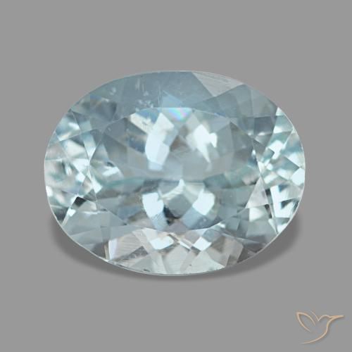 Acquamarina naturale blu da 2,40 ct, taglio ovale, VS