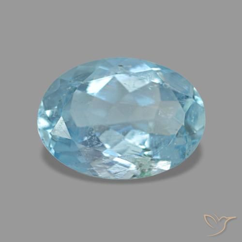 Acquamarina naturale blu da 1,02 ct, taglio ovale, VS