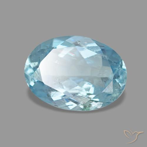 Acquamarina naturale blu da 1,02 ct, taglio ovale, VS