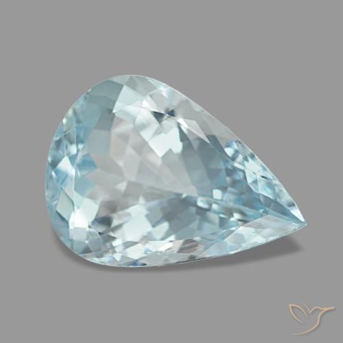 Acquamarina naturale blu da 1,94 ct, taglio a pera, VS