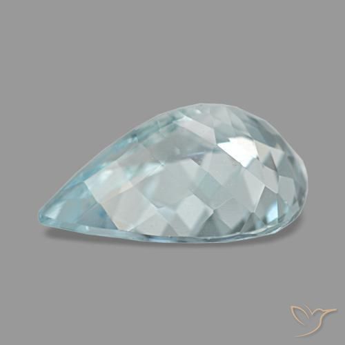 Acquamarina naturale blu da 1,94 ct, taglio a pera, VS