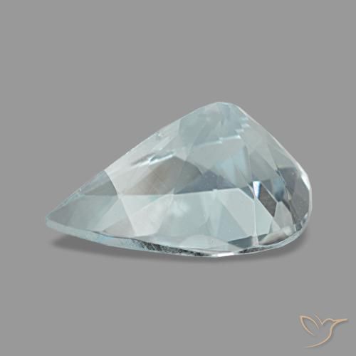 Acquamarina naturale blu da 1,08 ct, taglio a pera, VS