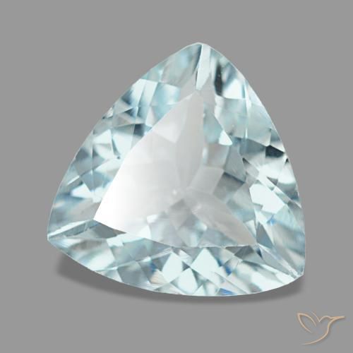 Acquamarina naturale blu da 1,74 ct, trillion, VS