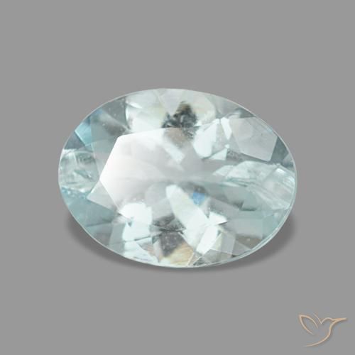 Acquamarina naturale blu da 0,97 ct, taglio ovale, VS