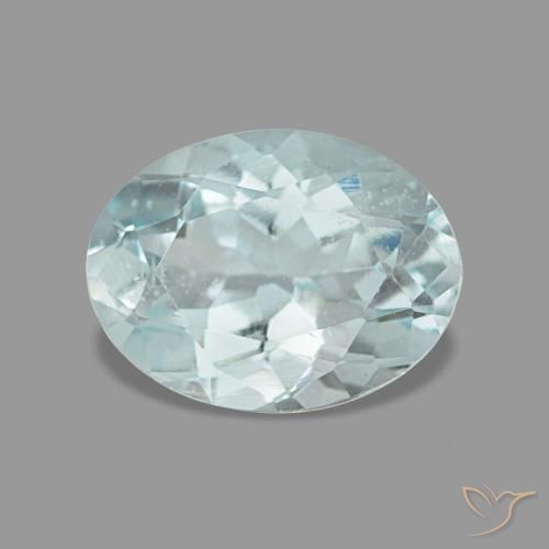 Acquamarina naturale blu da 1,13 ct, taglio ovale, VS
