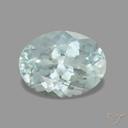 Acquamarina naturale blu da 1,17 ct, taglio ovale, VS