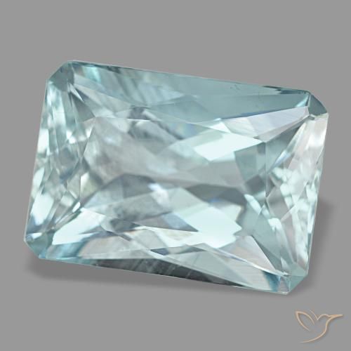 Acquamarina naturale turchese da 7,76 ct, taglio smeraldo, VS