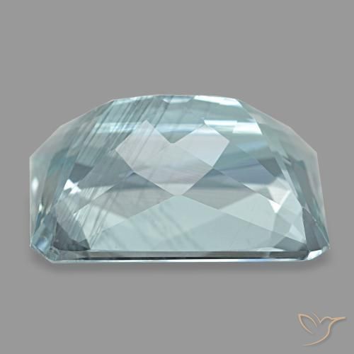 Acquamarina naturale turchese da 7,76 ct, taglio smeraldo, VS