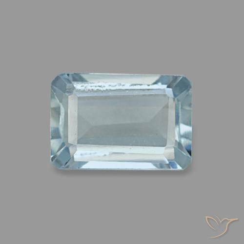 Acquamarina naturale turchese da 0,54 ct, taglio smeraldo, VVS-VS