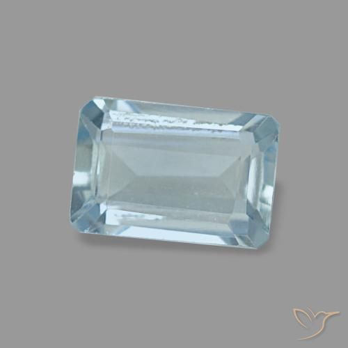 Acquamarina naturale turchese da 0,54 ct, taglio smeraldo, VVS-VS