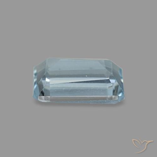 Acquamarina naturale turchese da 0,54 ct, taglio smeraldo, VVS-VS