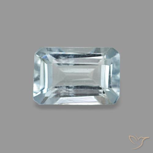 Acquamarina naturale turchese da 0,52 ct, taglio smeraldo, VS