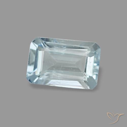 Acquamarina naturale turchese da 0,52 ct, taglio smeraldo, VS