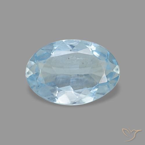 Acquamarina naturale blu da 0,62 ct, taglio ovale, VVS-VS