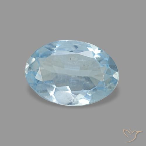 Acquamarina naturale blu da 0,62 ct, taglio ovale, VVS-VS