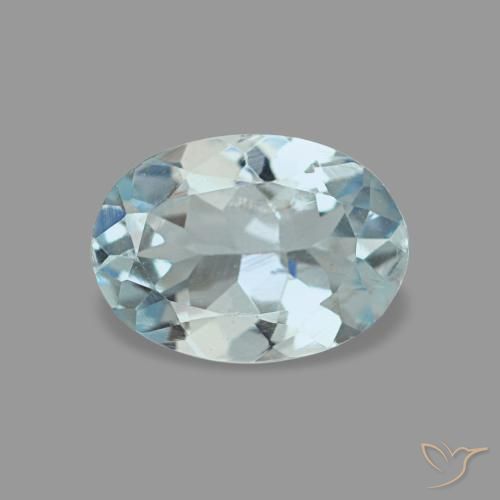 Acquamarina naturale blu da 0,55 ct, taglio ovale, VVS