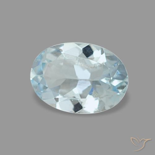 Acquamarina naturale blu da 0,55 ct, taglio ovale, VVS