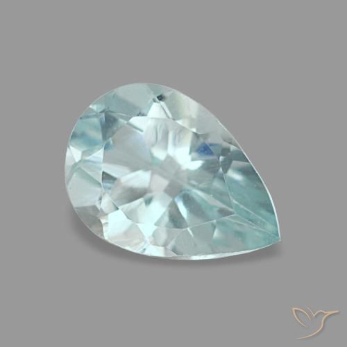 Acquamarina naturale blu da 0,66 ct, taglio a pera, VVS
