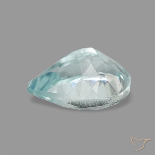 Acquamarina naturale blu da 0,66 ct, taglio a pera, VVS