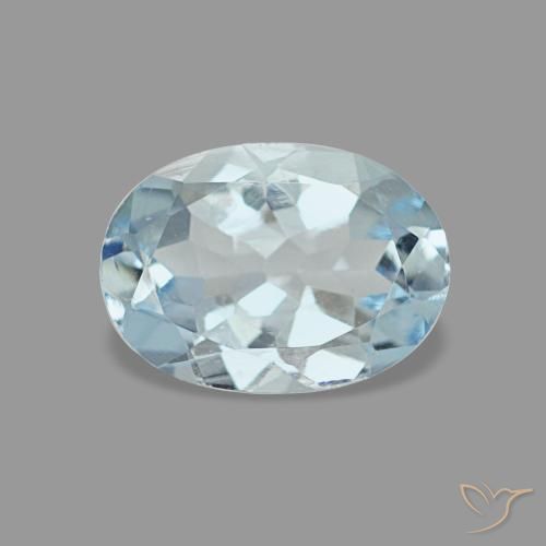 Acquamarina naturale blu da 0,60 ct, taglio ovale, VVS