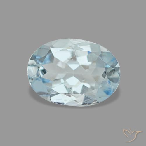 Acquamarina naturale blu da 0,60 ct, taglio ovale, VVS
