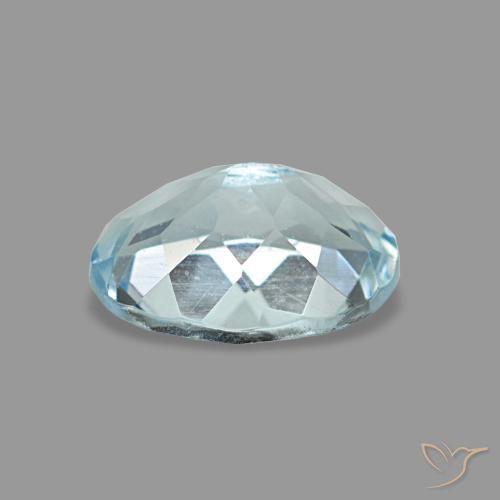 Acquamarina naturale blu da 0,69 ct, taglio ovale, VVS