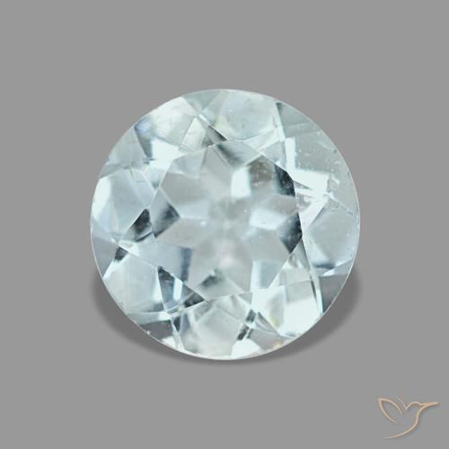 Acquamarina naturale blu da 1,15 ct, taglio rotondo, VS