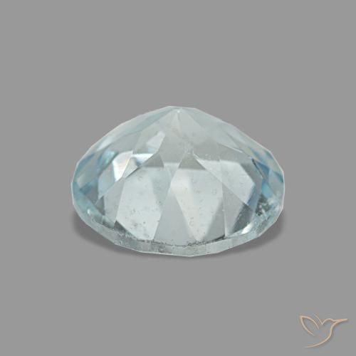 Acquamarina naturale blu da 1,15 ct, taglio rotondo, VS