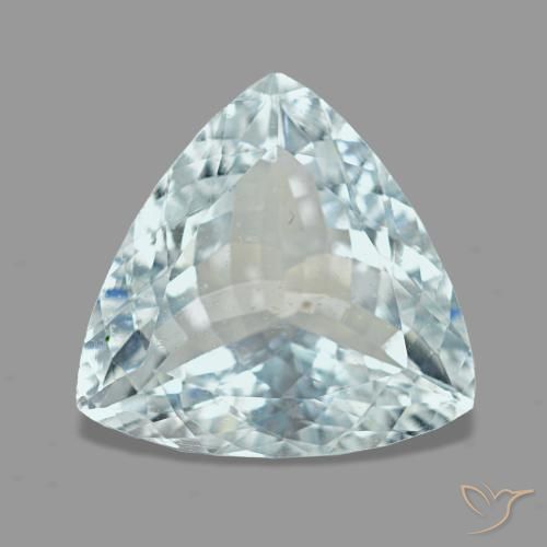 Acquamarina naturale blu da 3,21 ct, trillion, VS