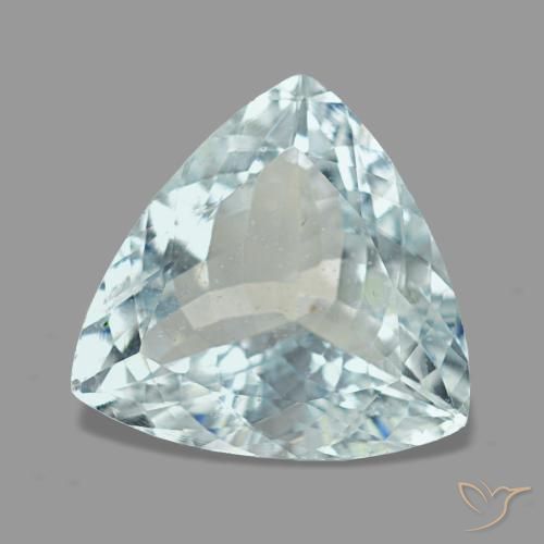 Acquamarina naturale blu da 3,21 ct, trillion, VS