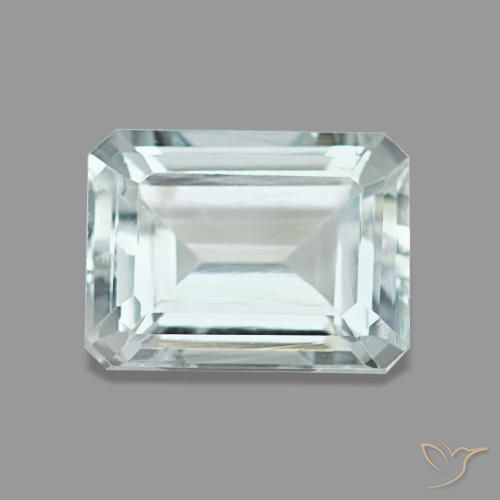 1.67ct blu acquamarina, taglio smeraldo, VS